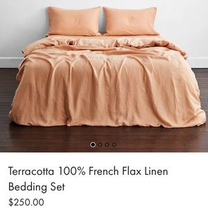 Terracotta 100% French Flax Linen Bedding Set